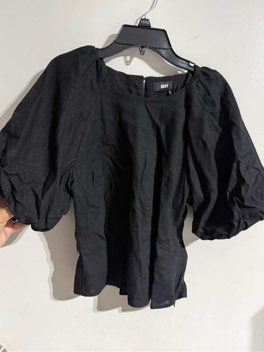 DKNY Black Puff Sleeve Blouse